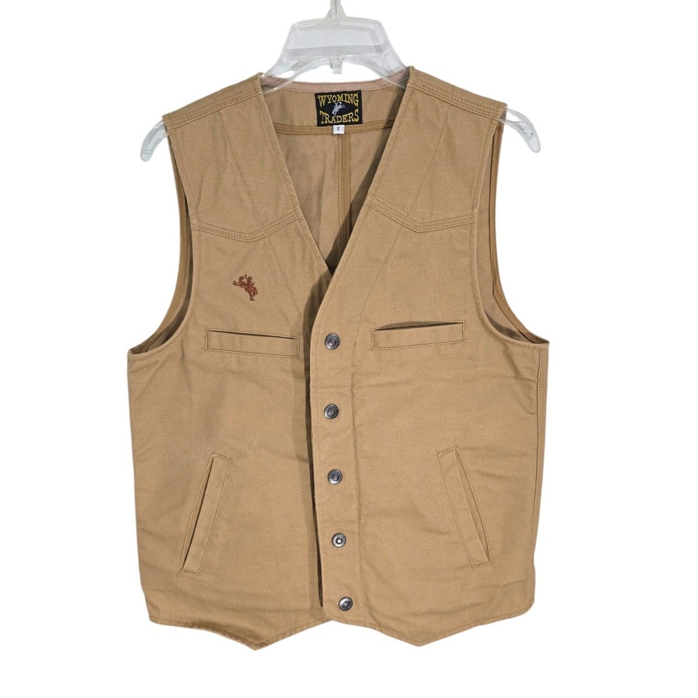 Wyoming Traders Mens Tan Cotton Canvas Concealed Carry Holster Vest Small